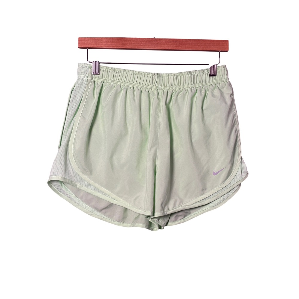 Nike Womens Running Shorts Large Mint Green Dri-FIT Mesh Athletic Athleisure